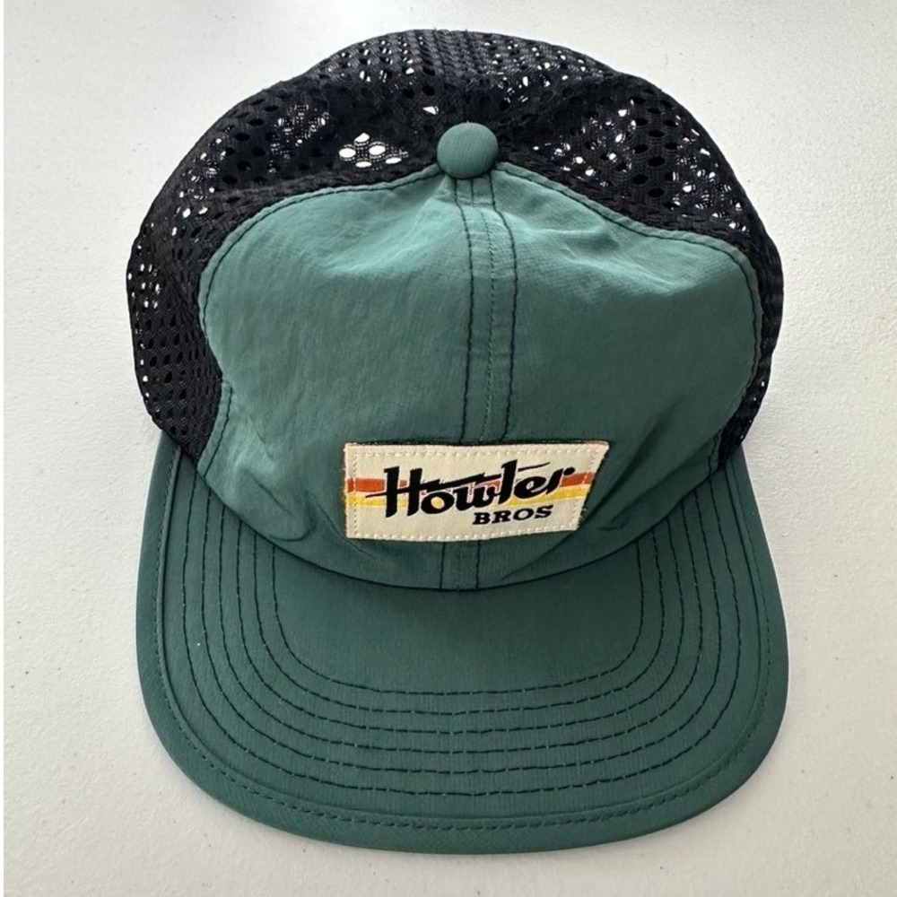 Howler Bros Aperture Mesh Trucker Hat Green Black Adjustable Tech Strapback Cap